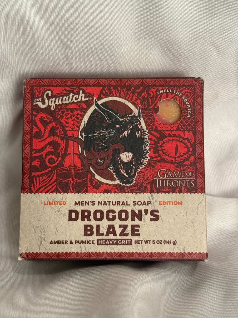 Dr. Squatch Drogon's Blaze Men's Natural Soap bar Amber and Pumice scent